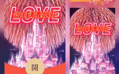 [微信红包封面女神请看烟花系列] 迪士尼城堡烟花/joy动态声效款