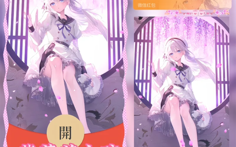 [微信红包封面少女系列] 紫藤花女孩