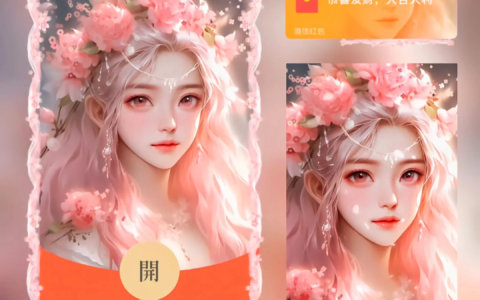 [微信红包封面少女系列] 粉艳玫瑰少女/le