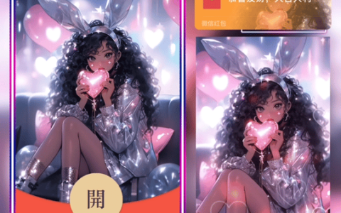 [微信红包封面卡通系列]闪闪兔女郎Mi