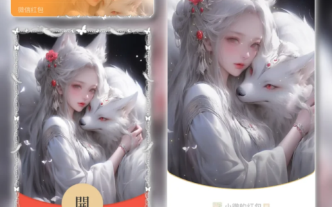 [微信红包封面卡通系列]青丘白狐Mi
