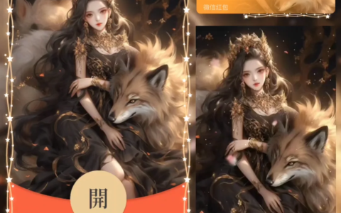 [微信红包封面少女系列]性感九尾黑狐