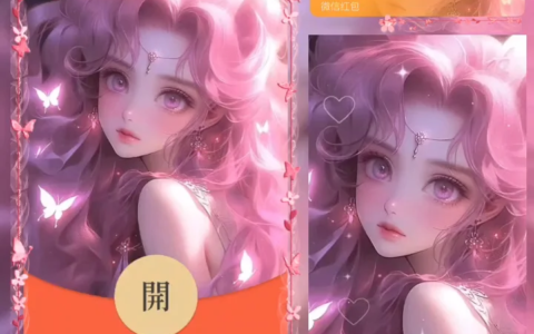 [微信红包封面少女系列]粉色美少女