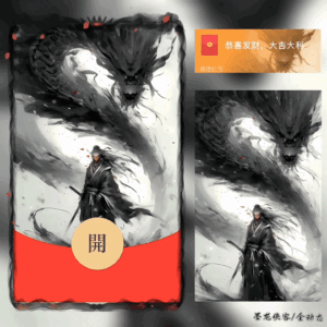 [微信红包封面人龙系列]墨龙侠客/BZ