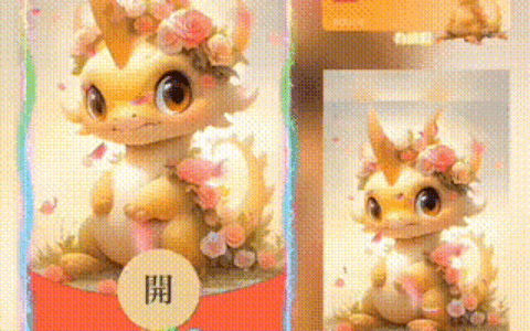 [微信红包封面萌宠系列]七彩龙2/有颜有钱有前程/xn