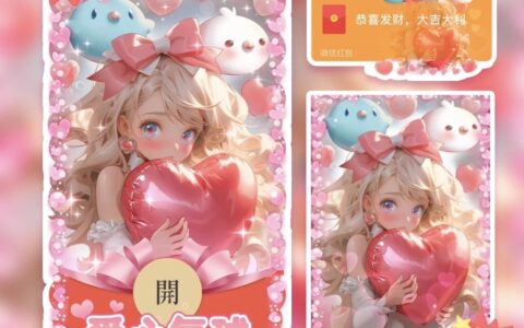 [微信红包封面卡通系列]爱心气球/YANG