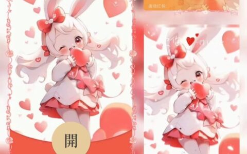 [微信红包封面卡通系列] 可爱兔女孩