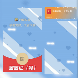 [微信红包封面儿童节系列] 宝宝证(男)