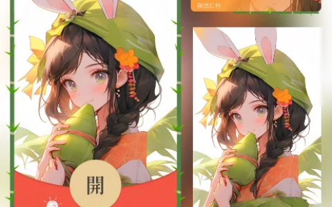 [微信红包封面节日系列]端午粽子女孩