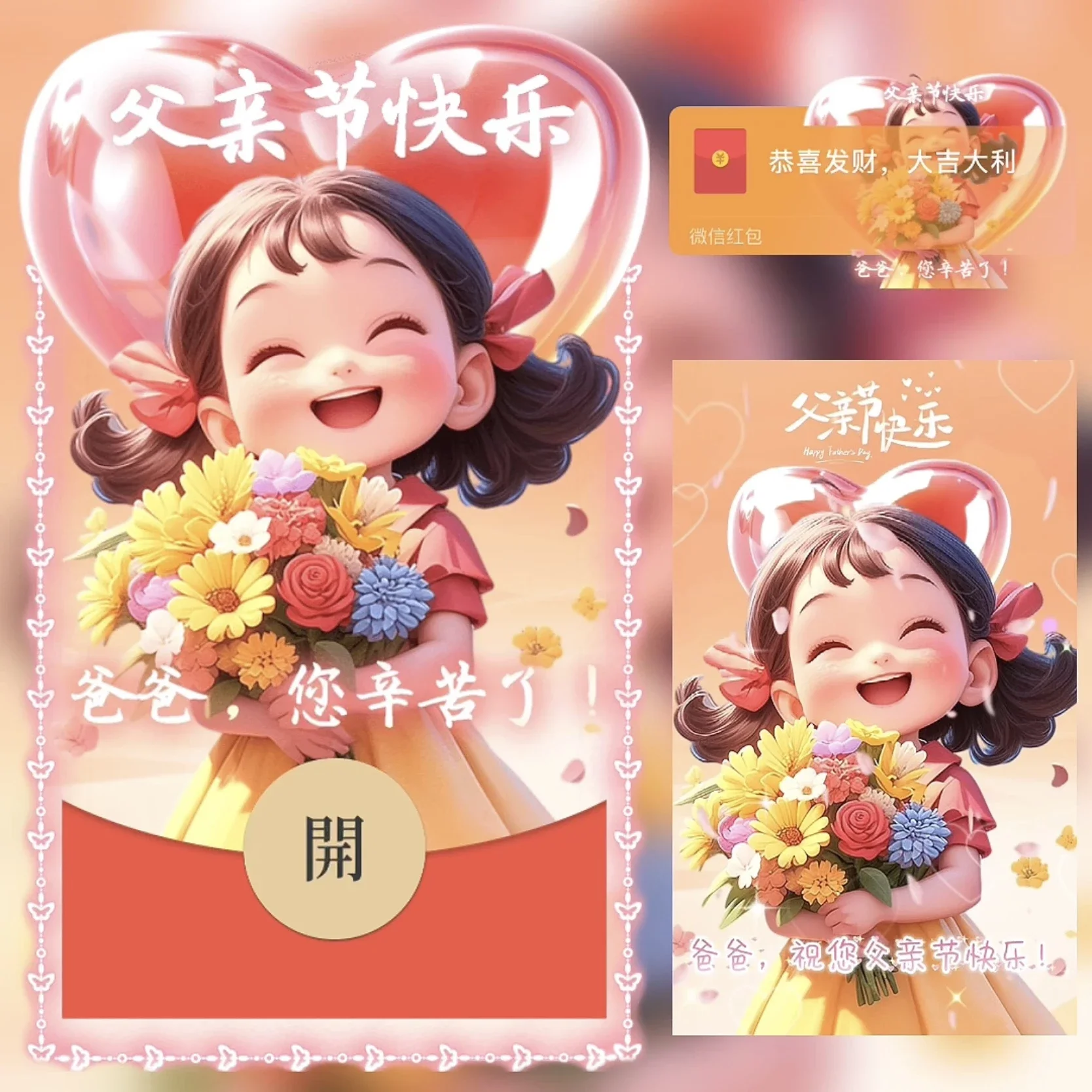[微信红包封面节日系列]父亲节快乐 爸爸您辛苦了