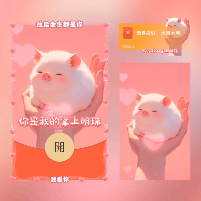 [微信红包封面爱情系列]xn你是我的掌上明珠/新版异形动态