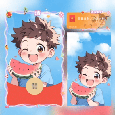 [微信红包封面情侣系列] 吃瓜男孩