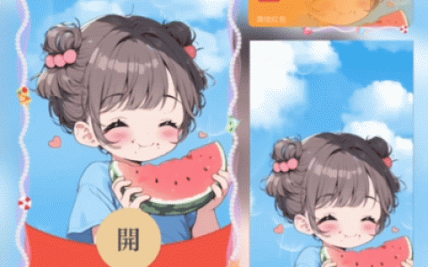 [微信红包封面情侣系列] 吃瓜女孩