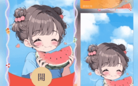 [微信红包封面情侣系列]吃瓜女孩