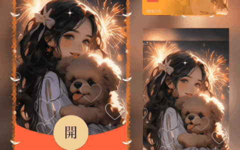 [微信红包封面情侣系列]与你相遇很幸运女