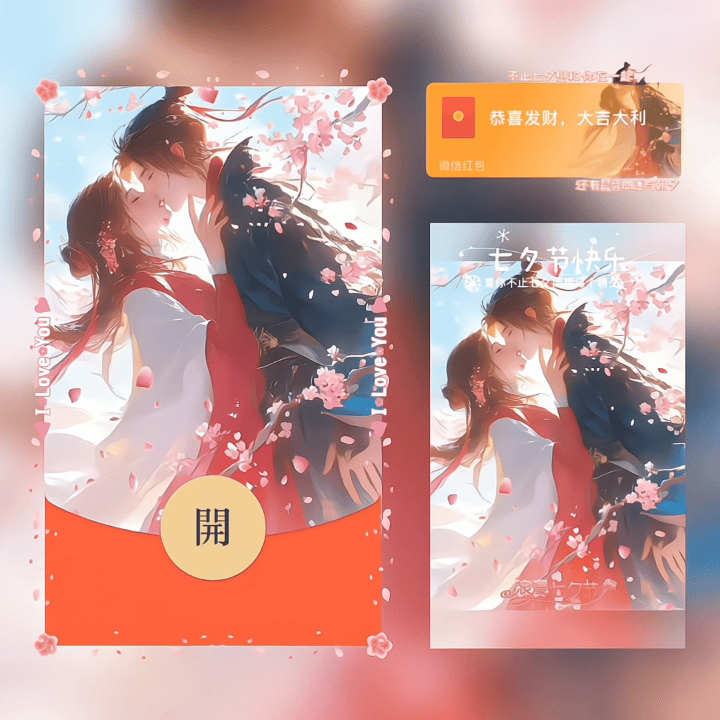 [微信红包封面七夕系列]不止七夕想和你在一起