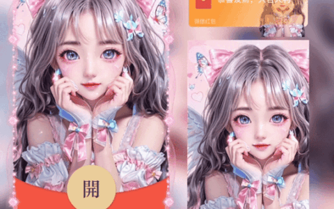 [微信红包封面七夕系列]蝴蝶结女孩