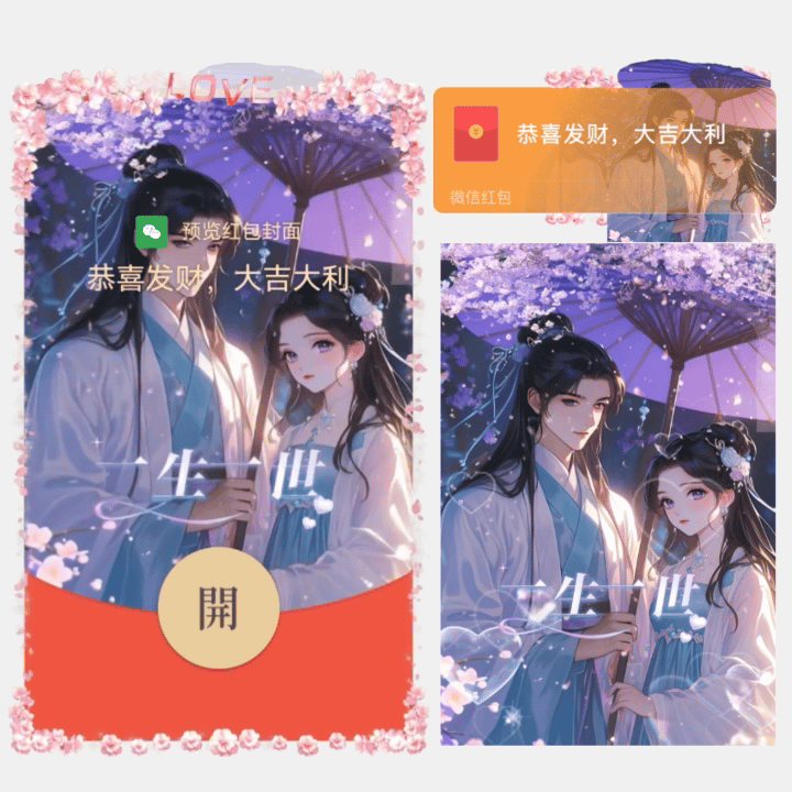 [微信红包封面七夕系列] 一生一世情侣