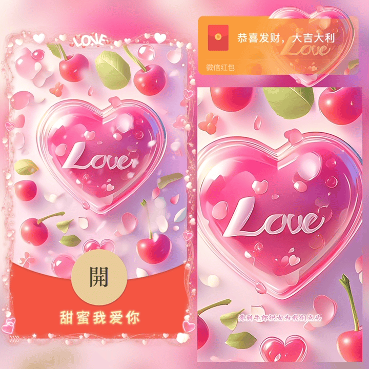 [微信红包封面七夕系列] 甜蜜我爱你