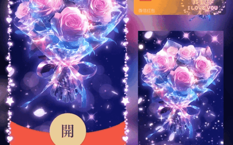 [微信红包封面七夕系列] 水晶花束我爱你