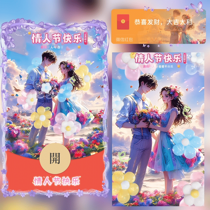 [微信红包封面七夕系列] 七夕情人节快乐