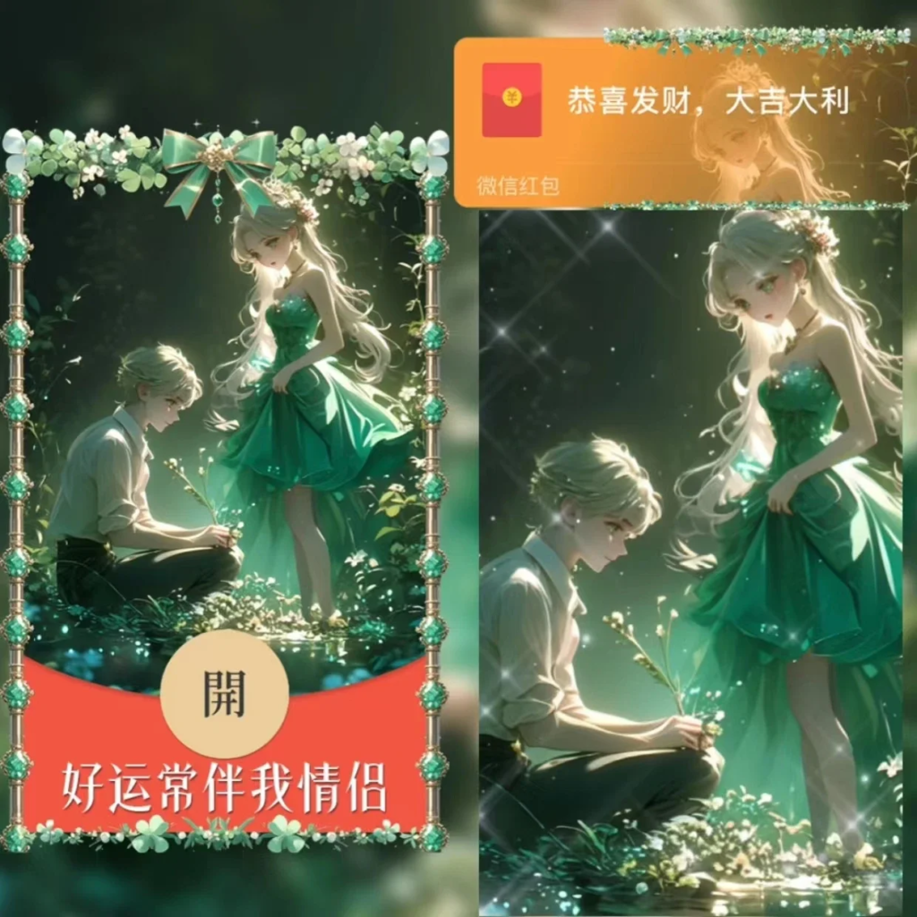 [微信红包封面情侣系列] 好运常伴我情侣