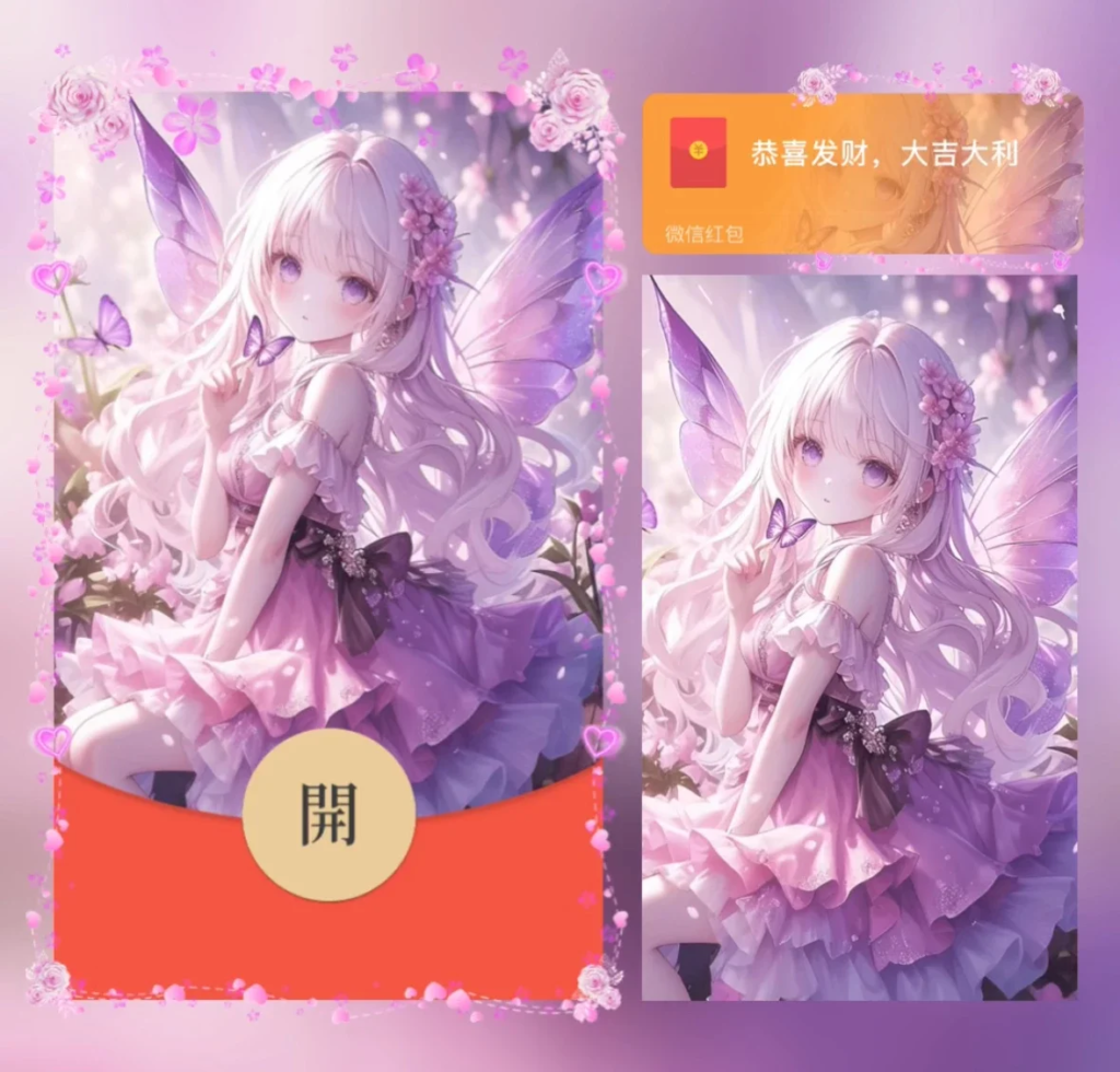 [微信红包封面少女系列] 蝴蝶天使
