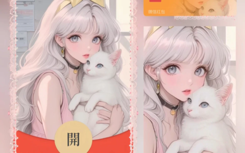 [微信红包封面少女系列] 抱猫美少女