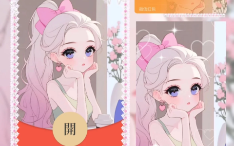 [微信红包封面少女系列] 蝴蝶结女孩