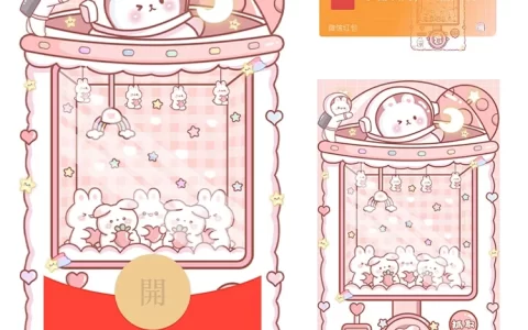 [太空人系列] 太空兔娃娃机红包封面/LM