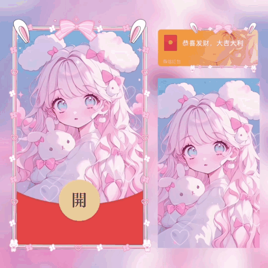 [少女系列] 可爱兔耳朵女孩/新版动态bai