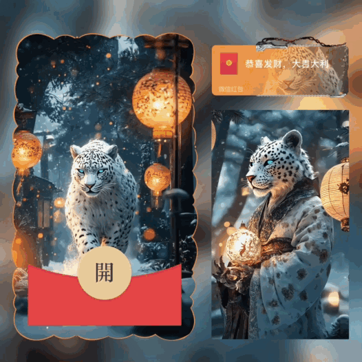 [国潮系列] 幻境雪豹/新版动态bai
