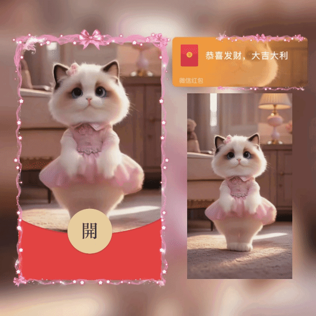[萌宠系列] 猫猫跳舞 恭喜发财tt