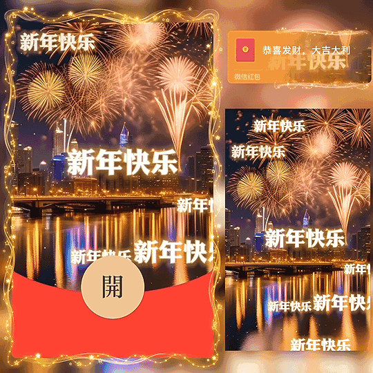 [烟花系列] 新年快乐烟花 /新版动态bz