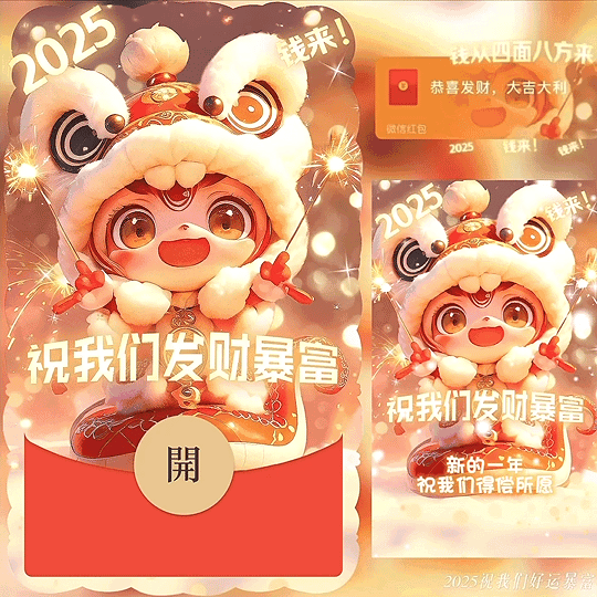 [蛇年大吉]2025祝我们发财暴富 /蛇年新版动态bz