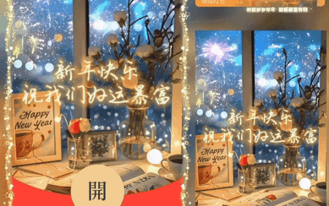 [新年系列] 新年快乐 祝我们好运暴富烟花 /新版动态bz