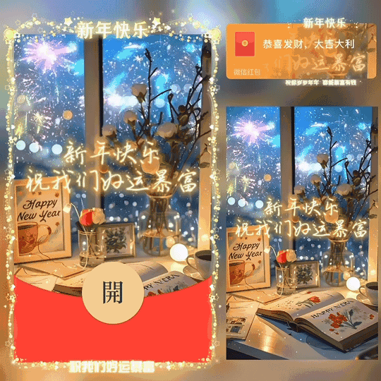 [新年系列] 新年快乐 祝我们好运暴富烟花 /新版动态bz