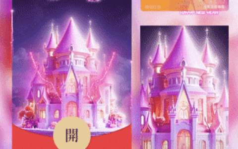 [烟花系列]2025新年快乐粉色城堡烟花/新版动态/yssj