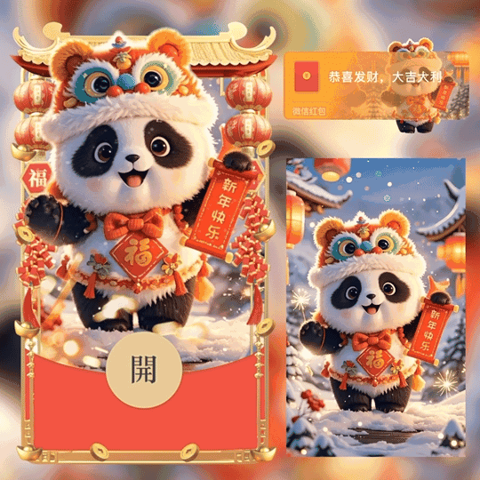 2025新年快乐/熊猫/动态/LM